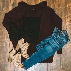 American Eagle Maroon Cardigan